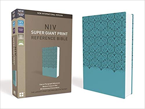 NIV, Super Giant Print Reference Bible, Leathersoft, Teal, Red Letter Edition, Comfort Print Imitation Leather – Large Print, March by Zondervan