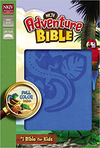 NKJV, Adventure Bible, Leathersoft, Blue, Full Color Imitation Leather – October by Lawrence O. Richards