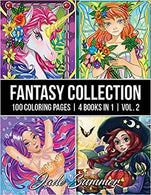 Fantasy Collection - Volume 2: An Adult Coloring Book with 100 Incredible Coloring Pages of Unicorns, Fairies, Mermaids, Witches, and More! Paperback – Large Print, February by Jade Summer