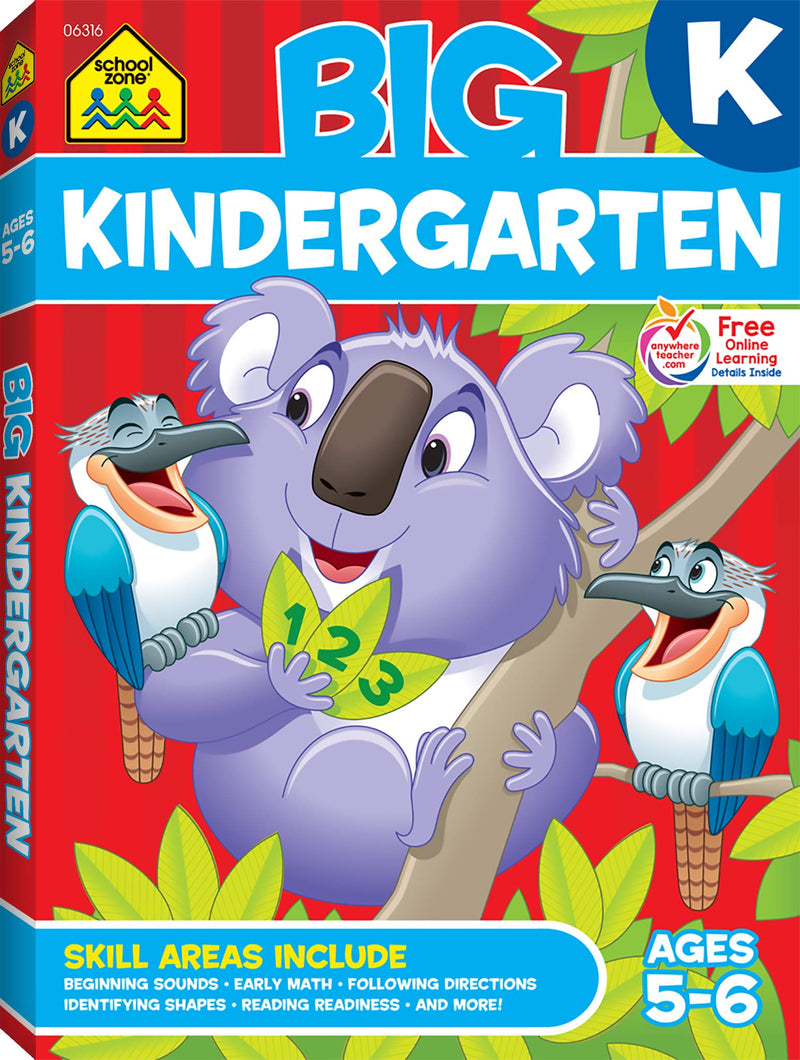 School Zone - Big Kindergarten Workbook - Ages 5-6, Early Reading and Writing, Numbers 0-20, Matching, Story Order, and More (School Zone Big Workbook Series) Paperback – August by Barbara Gregorich