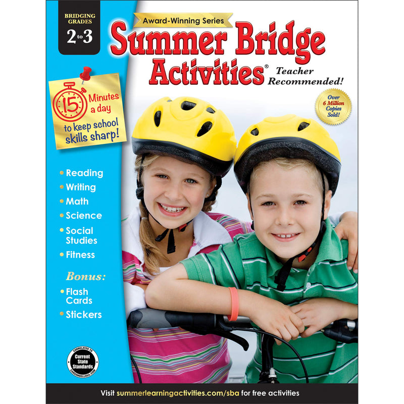 Summer Bridge Activities - Grades 2 - 3, Workbook for Summer Learning Loss, Math, Reading, Writing and More with Flash Cards and Stickers Paperback – January  by Summer Bridge Activities