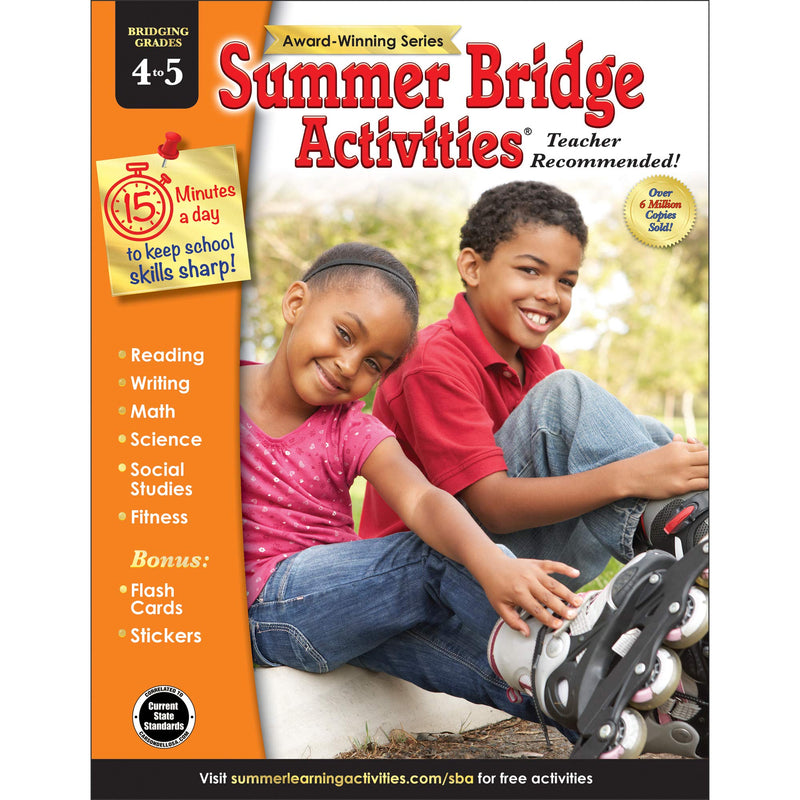 Summer Bridge Activities - Grades 4 - 5, Workbook for Summer Learning Loss, Math, Reading, Writing and More with Flash Cards and Stickers Paperback – January by Summer Bridge Activities